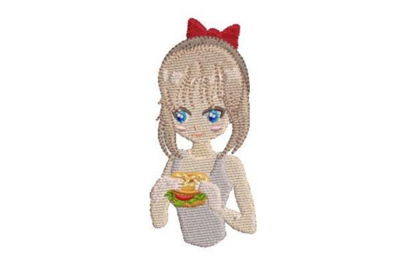 Anime Style Girl Eating: A Cute Holiday Embroidery Review