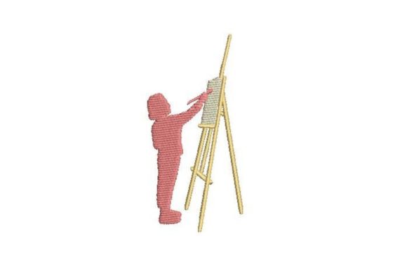Child Painting: A Cute Embroidery Design for Boys' Products