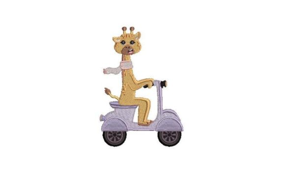 Giraffe Riding a Moped: A Whimsical Embroidery Review